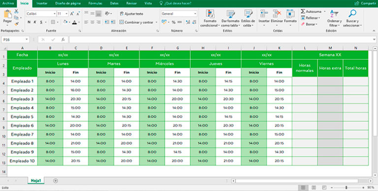 Plantilla De Control Horario Paso A Paso Control Laboral