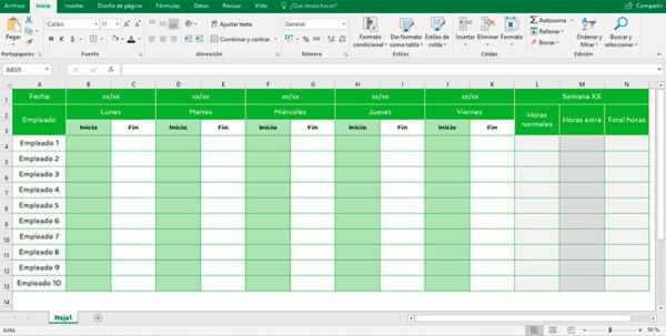 Plantilla De Control Horario Paso A Paso Control Laboral