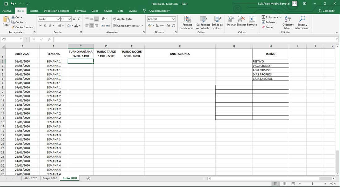 Plantilla Para Turnos Rotativos En 5 Pasos Control Laboral