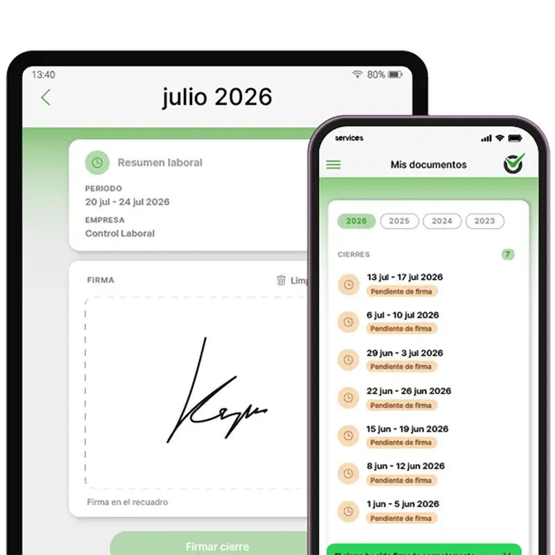 Lista de empleados con horas